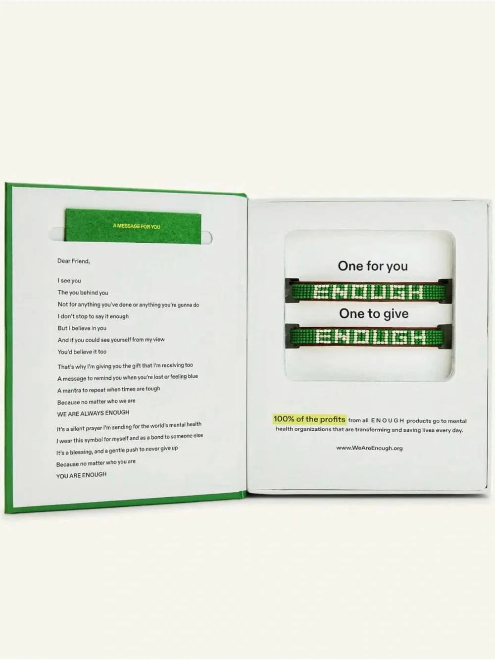 Green Beaded Bracelet Set - Inspirational Awareness Wristbands